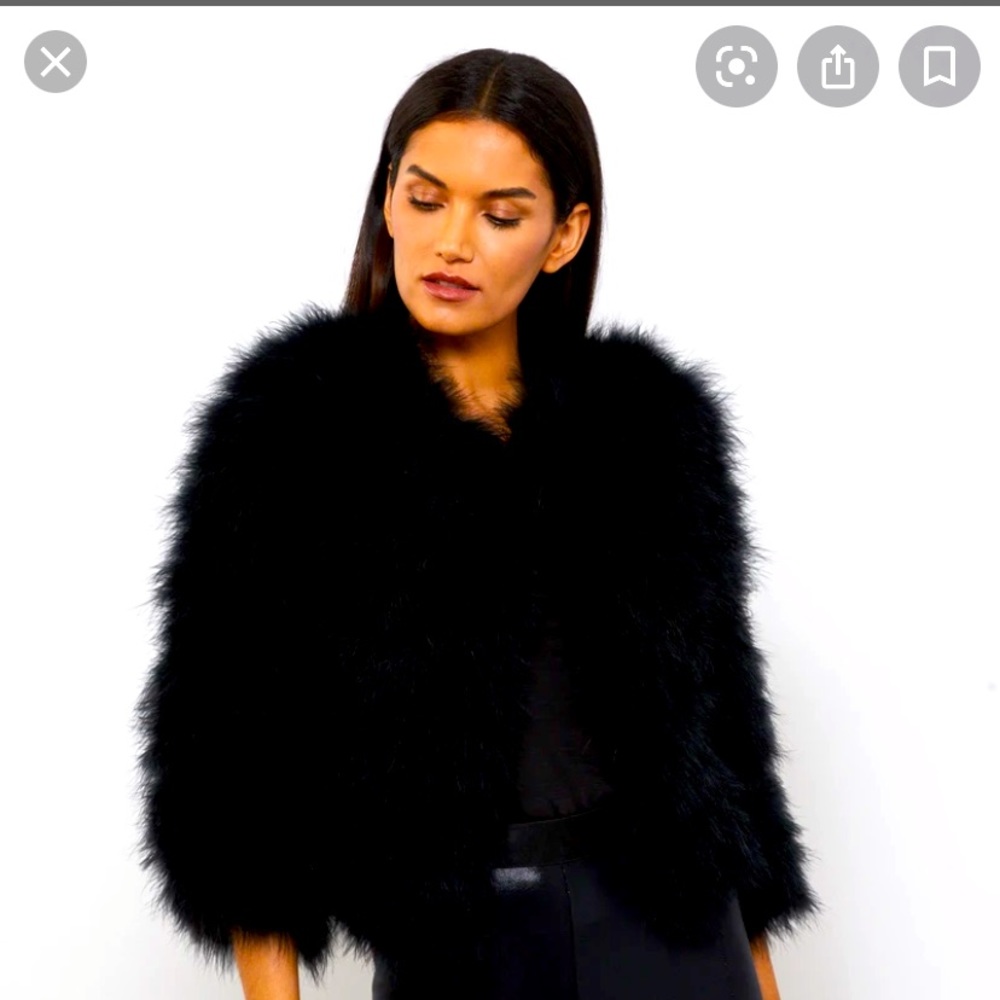 BCBG Ostrich Feather Jacket